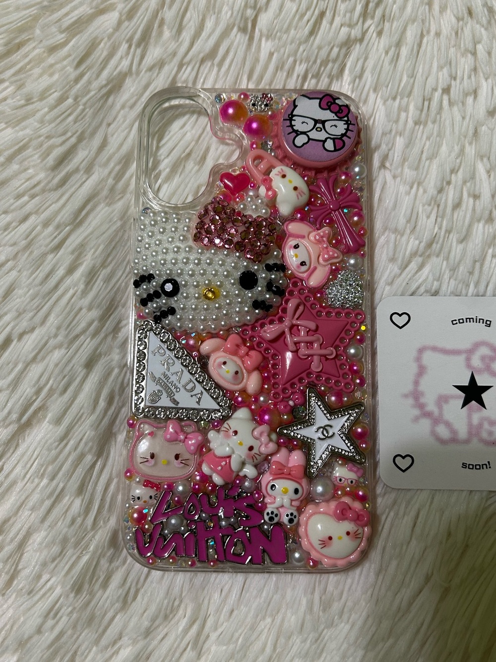 Handmade iPhone 16 Plus Junk Case Pearl Bling Hello Kitty Kawaii Luxury Pink Y2K